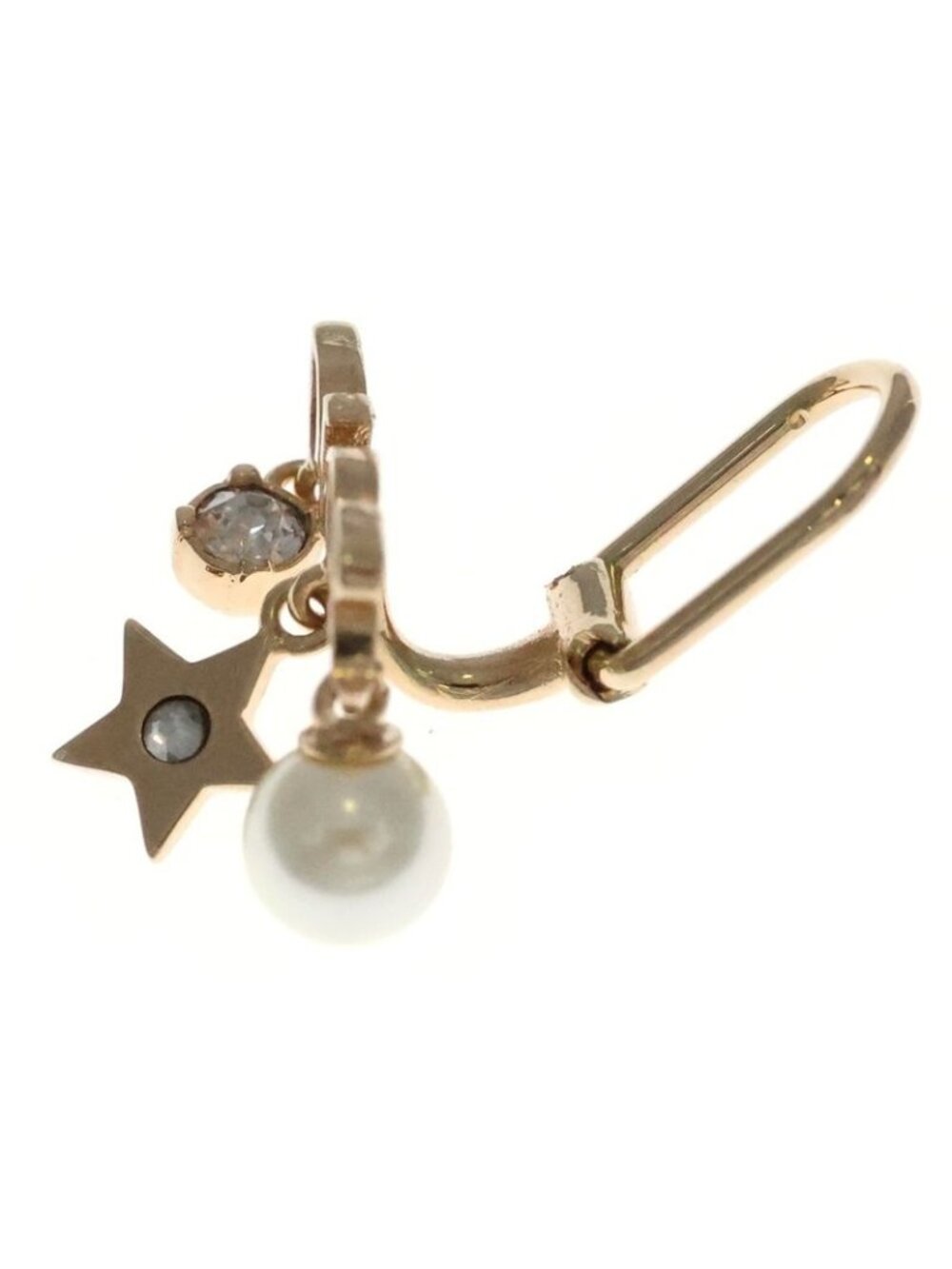 Dior Logo Earrings Gold Star Pearl - Picture 4 of 6